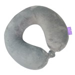 VIAGGI U Shape Round Memory Foam Soft Travel Neck Pillow for Neck Pain Relief Cervical Orthopedic Use Comfortable Neck Rest Pillow - Grey